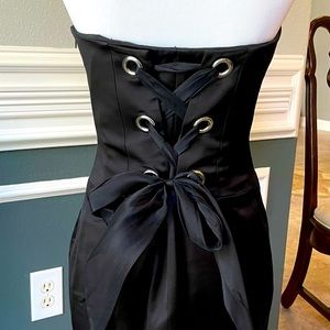 Kay Unger strapless cocktail dress with lace up back,  size 6